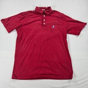 Johnnie-O West Coast Prep Red Short Sleeve Polo Shirt Men's Size Medium